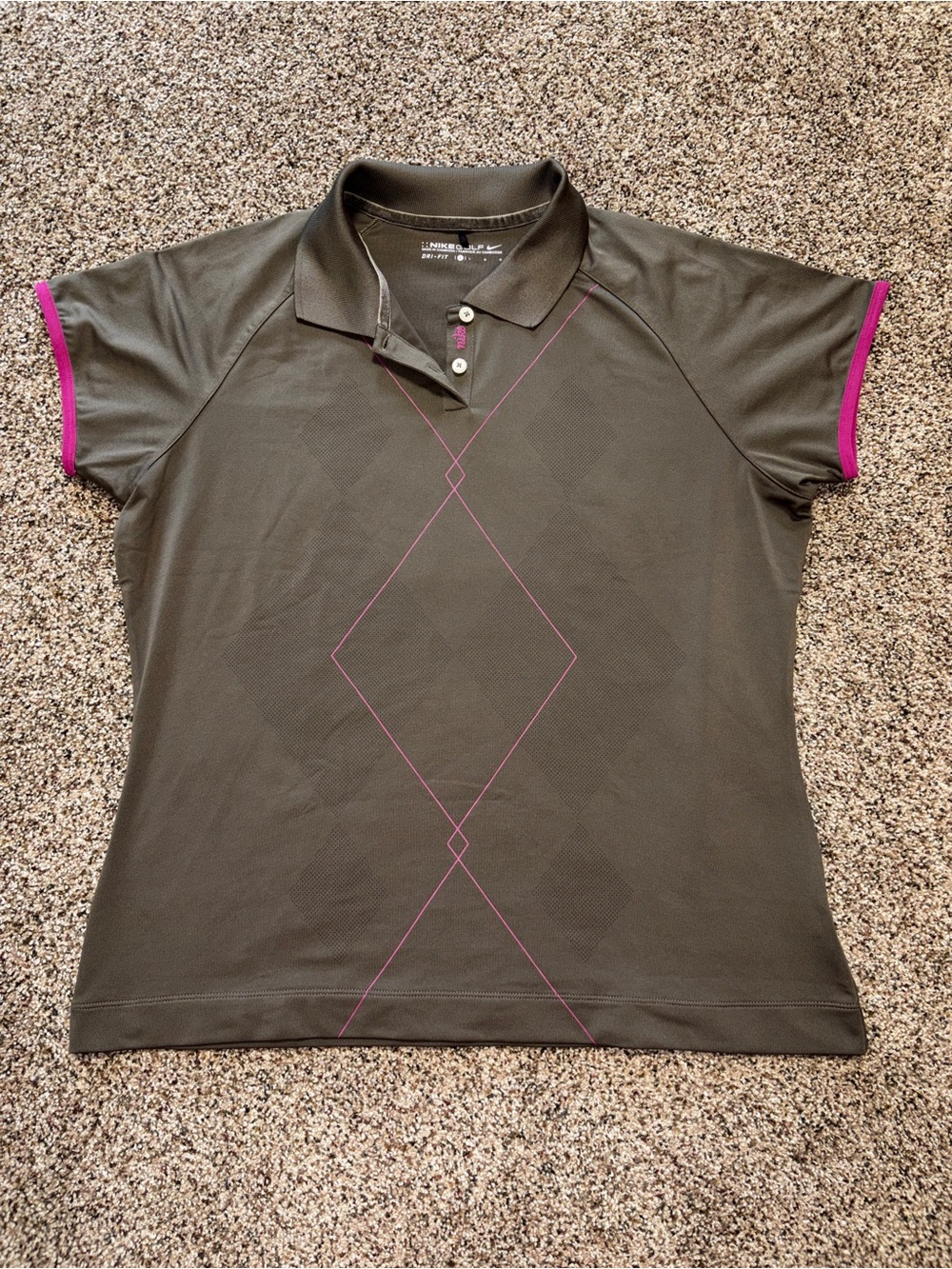Nike Women's Dri-Fit Golf Polo Short sleeve athletic shirt spandex stretch Lg